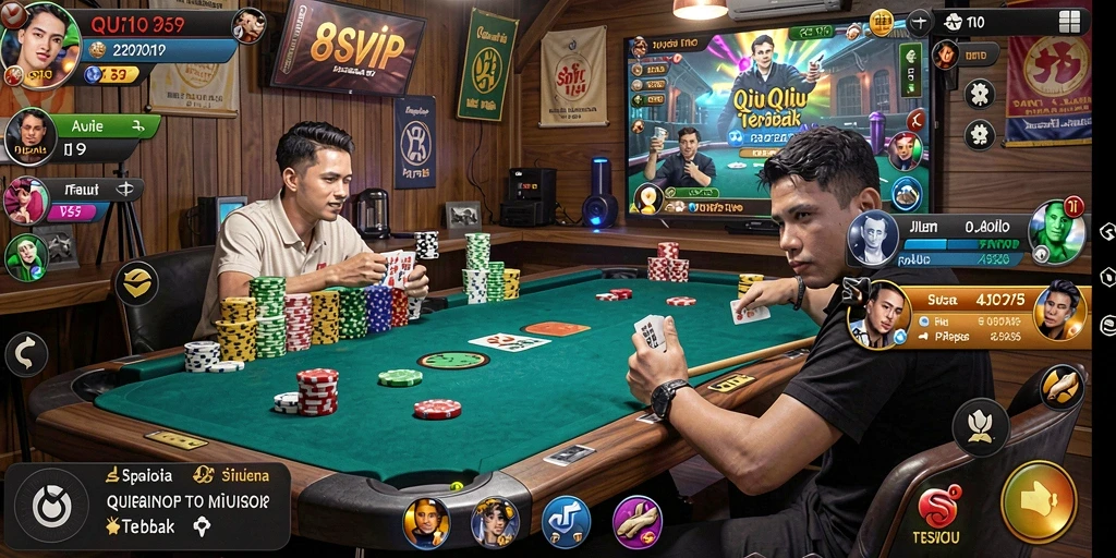 Tampilan gameplay seru dari 8SVIP saat bermain QiuQiu.