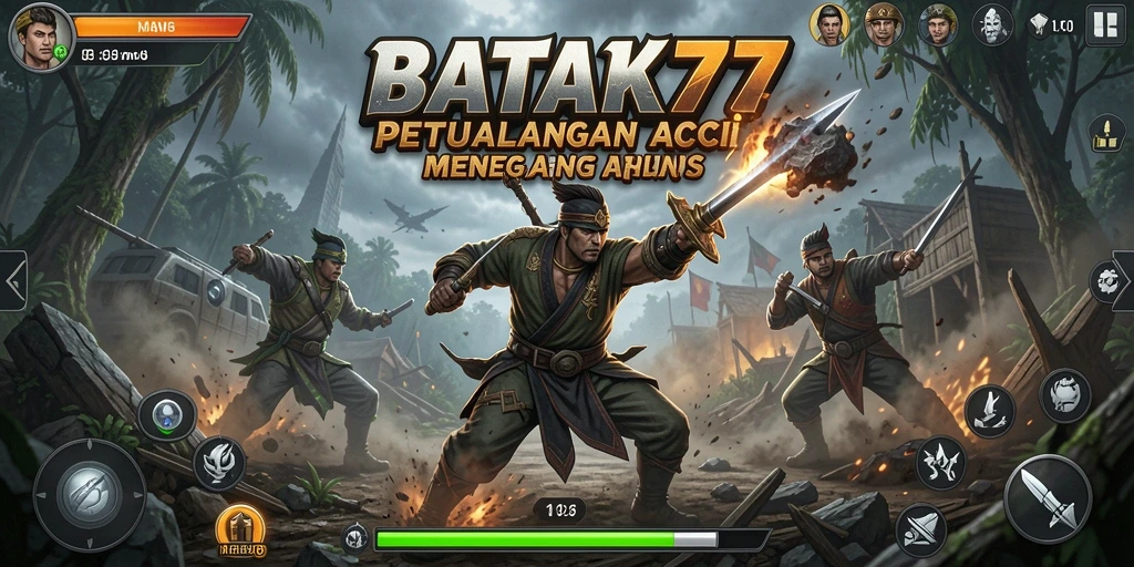 Tampilan menegangkan dari gameplay aksi BATIK77.