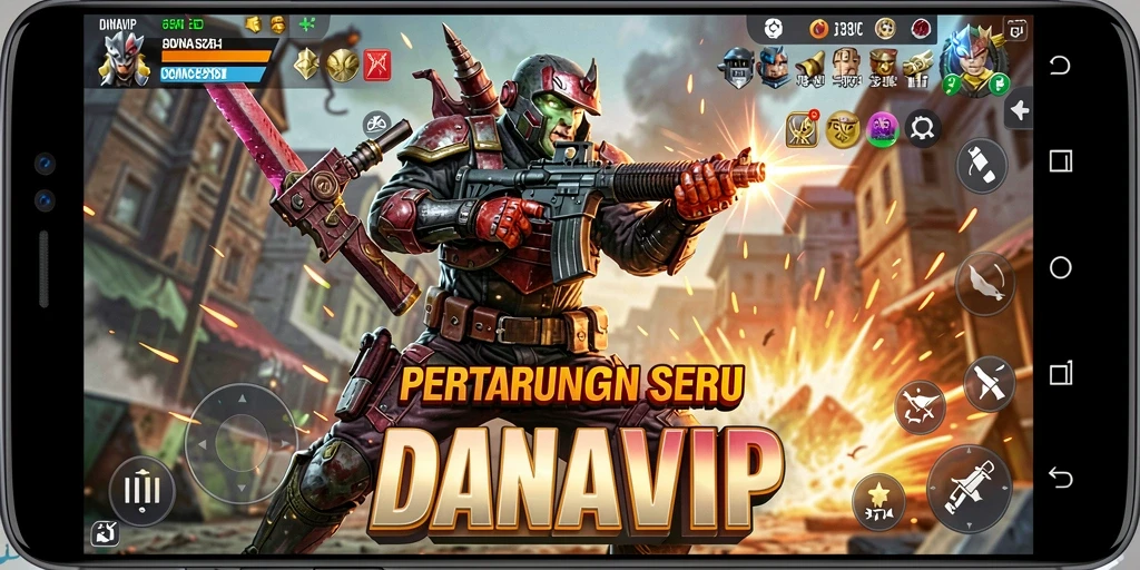 Tangkapan layar menunjukkan aksi intens dalam <strong>DANAVIP</strong>.
