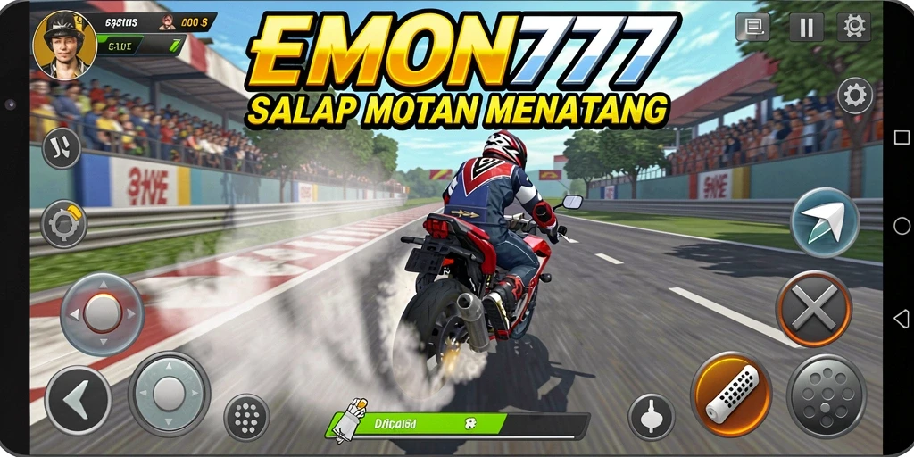 Tampilan gameplay balap motor yang seru dan menantang.