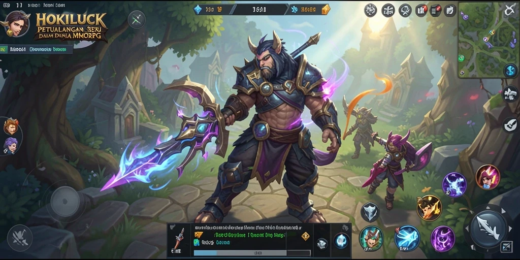 Tampilan utama gameplay HOKILUCK yang menunjukkan pertarungan seru.