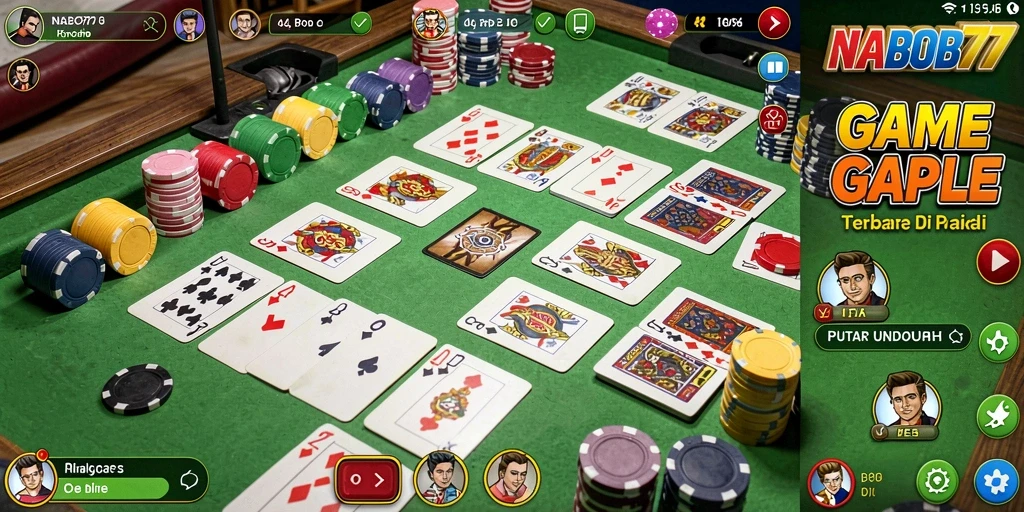 Tampilan gameplay Gaple yang seru dan interaktif di NABOB77.