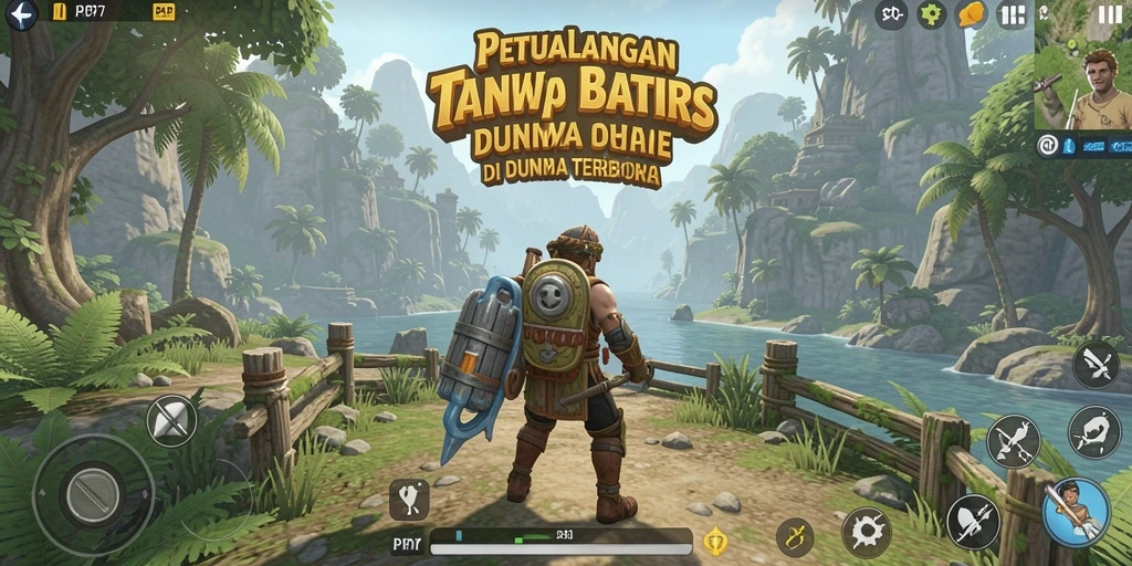 Screenshot gameplay PP7 menampilkan petualangan seru di dunia terbuka.