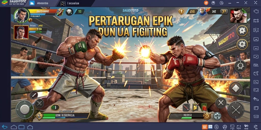 Tampilan aksi seru dalam gameplay SAUDITOTO dengan pertarungan yang intens.