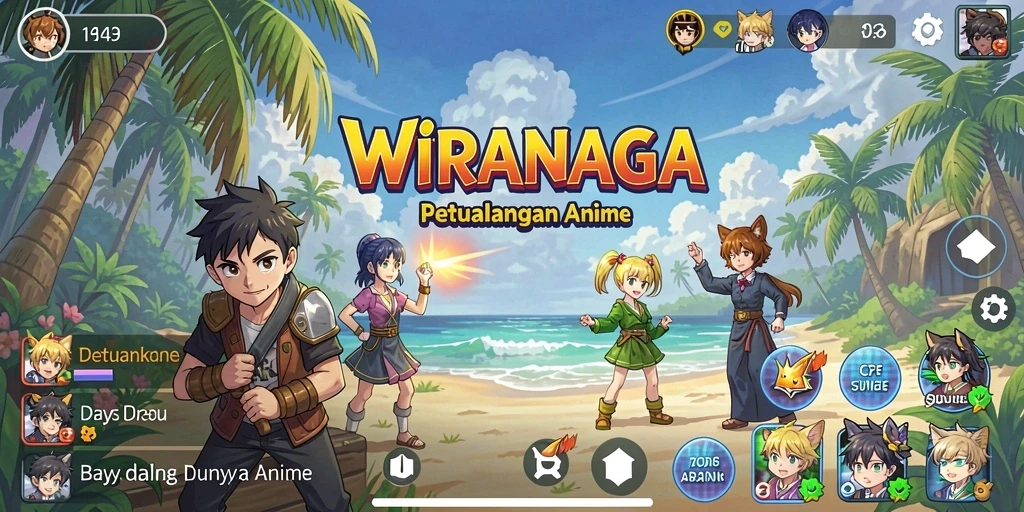 Screenshot WIRANAGA menampilkan aksi pertempuran intens di dunia anime.